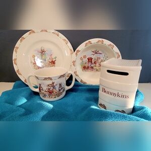 Royal Doulton Bunnykins Cream and Brown Children's Dish Set